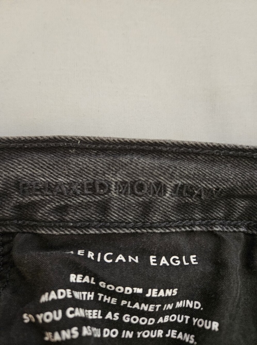 American Eagle Outfitters Black Distressed Mom Jeans 12 - Picture 3 of 5
